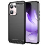 Gigapack Szilikon telefonvédő (ütésállóság, légpárnás sarok, szálcsiszolt, karbon minta) FEKETE Oppo Reno 13 Pro