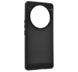 Gigapack Szilikon telefonvédő (ütésállóság, légpárnás sarok, szálcsiszolt, karbon minta) FEKETE Realme 14 Pro Plus