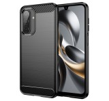 Gigapack Szilikon telefonvédő (ütésállóság, légpárnás sarok, szálcsiszolt, karbon minta) FEKETE Samsung Galaxy A17 5G (SM-A176)