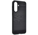 Gigapack Szilikon telefonvédő (ütésállóság, légpárnás sarok, szálcsiszolt, karbon minta) FEKETE Samsung Galaxy A56 5G (SM-A566)
