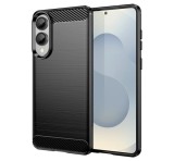 Gigapack Szilikon telefonvédő (ütésállóság, légpárnás sarok, szálcsiszolt, karbon minta) FEKETE Samsung Galaxy S25 Edge (SM-S937)