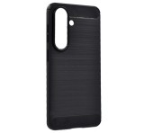 Gigapack Szilikon telefonvédő (ütésállóság, légpárnás sarok, szálcsiszolt, karbon minta) FEKETE Samsung Galaxy S26 (SM-S942)