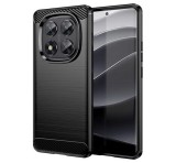 Gigapack Szilikon telefonvédő (ütésállóság, légpárnás sarok, szálcsiszolt, karbon minta) FEKETE Xiaomi Redmi Note 14 Pro 5G