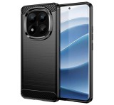 Gigapack Szilikon telefonvédő (ütésállóság, légpárnás sarok, szálcsiszolt, karbon minta) FEKETE Xiaomi Redmi Note 14 Pro Plus 5G