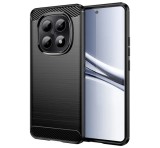 Gigapack Szilikon telefonvédő (ütésállóság, légpárnás sarok, szálcsiszolt, karbon minta) FEKETE Xiaomi Redmi Note 15 4G, Redmi Note 15 5G