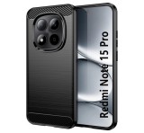 Gigapack Szilikon telefonvédő (ütésállóság, légpárnás sarok, szálcsiszolt, karbon minta) FEKETE Xiaomi Redmi Note 15 Pro Plus 5G