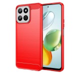 Gigapack Szilikon telefonvédő (ütésállóság, légpárnás sarok, szálcsiszolt, karbon minta) PIROS Honor 200 Smart 5G