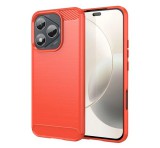 Gigapack Szilikon telefonvédő (ütésállóság, légpárnás sarok, szálcsiszolt, karbon minta) PIROS Honor 400 Lite