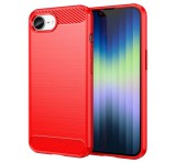 Gigapack Szilikon telefonvédő (ütésállóság, légpárnás sarok, szálcsiszolt, karbon minta) PIROS iPhone 16e