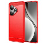 Gigapack Szilikon telefonvédő (ütésállóság, légpárnás sarok, szálcsiszolt, karbon minta) PIROS Realme GT 6T 5G, GT 6 5G