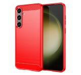 Gigapack Szilikon telefonvédő (ütésállóság, légpárnás sarok, szálcsiszolt, karbon minta) PIROS Samsung Galaxy S24 Plus (SM-S926)