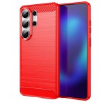 Gigapack Szilikon telefonvédő (ütésállóság, légpárnás sarok, szálcsiszolt, karbon minta) PIROS Samsung Galaxy S26 Ultra (SM-S948)