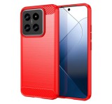 Gigapack Szilikon telefonvédő (ütésállóság, légpárnás sarok, szálcsiszolt, karbon minta) PIROS Xiaomi 14 5G