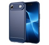 Gigapack Szilikon telefonvédő (ütésállóság, légpárnás sarok, szálcsiszolt, karbon minta) SÖTÉTKÉK Apple iPhone 17 Air