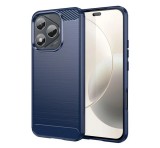 Gigapack Szilikon telefonvédő (ütésállóság, légpárnás sarok, szálcsiszolt, karbon minta) SÖTÉTKÉK Honor 400 Lite