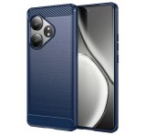 Gigapack Szilikon telefonvédő (ütésállóság, légpárnás sarok, szálcsiszolt, karbon minta) SÖTÉTKÉK Realme GT 6T 5G, GT 6 5G