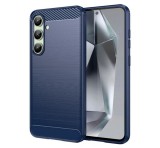 Gigapack Szilikon telefonvédő (ütésállóság, légpárnás sarok, szálcsiszolt, karbon minta) SÖTÉTKÉK Samsung Galaxy S24 FE (SM-S721)