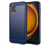 Gigapack Szilikon telefonvédő (ütésállóság, légpárnás sarok, szálcsiszolt, karbon minta) SÖTÉTKÉK Samsung Galaxy Xcover 7 Pro (SM-G766)