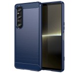 Gigapack Szilikon telefonvédő (ütésállóság, légpárnás sarok, szálcsiszolt, karbon minta) SÖTÉTKÉK Sony Xperia 1 VI