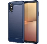Gigapack Szilikon telefonvédő (ütésállóság, légpárnás sarok, szálcsiszolt, karbon minta) SÖTÉTKÉK Sony Xperia 10 VI