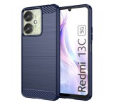 Gigapack Szilikon telefonvédő (ütésállóság, légpárnás sarok, szálcsiszolt, karbon minta) SÖTÉTKÉK Xiaomi Redmi 13C