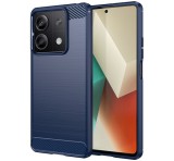 Gigapack Szilikon telefonvédő (ütésállóság, légpárnás sarok, szálcsiszolt, karbon minta) SÖTÉTKÉK Xiaomi Redmi Note 13 5G