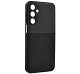 Gigapack Szilikon telefonvédő (ütésállóság, mágneses, bőr hatású hátlap, csíkos) FEKETE Samsung Galaxy A16 (SM-A166)
