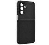 Gigapack Szilikon telefonvédő (ütésállóság, mágneses, bőr hatású hátlap, csíkos) FEKETE Samsung Galaxy A17 5G (SM-A176)