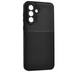 Gigapack Szilikon telefonvédő (ütésállóság, mágneses, bőr hatású hátlap, csíkos) FEKETE Samsung Galaxy A36 5G (SM-A366)