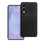 Gigapack Szilikon telefonvédő (ütésállóság, mágneses, bőr hatású hátlap, csíkos) FEKETE Samsung Galaxy S25 Edge (SM-S937)