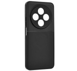 Gigapack Szilikon telefonvédő (ütésállóság, mágneses, bőr hatású hátlap, csíkos) FEKETE Xiaomi Redmi 14C 4G