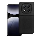 Gigapack Szilikon telefonvédő (ütésállóság, mágneses, bőr hatású hátlap, csíkos) FEKETE Xiaomi Redmi Note 14 Pro 4G