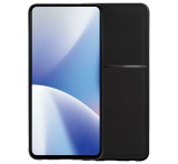 Gigapack Szilikon telefonvédő (ütésállóság, mágneses, bőr hatású hátlap, csíkos) FEKETE Xiaomi Redmi Note 15 5G