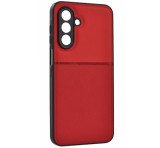 Gigapack Szilikon telefonvédő (ütésállóság, mágneses, bőr hatású hátlap, csíkos) PIROS Samsung Galaxy A17 5G (SM-A176)