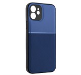 Gigapack Szilikon telefonvédő (ütésállóság, mágneses, bőr hatású hátlap, csíkos) SÖTÉTKÉK Apple iPhone 11