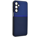 Gigapack Szilikon telefonvédő (ütésállóság, mágneses, bőr hatású hátlap, csíkos) SÖTÉTKÉK Samsung Galaxy A16 (SM-A166)