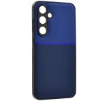 Gigapack Szilikon telefonvédő (ütésállóság, mágneses, bőr hatású hátlap, csíkos) SÖTÉTKÉK Samsung Galaxy A26 5G (SM-A266)