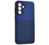 Gigapack Szilikon telefonvédő (ütésállóság, mágneses, bőr hatású hátlap, csíkos) SÖTÉTKÉK Samsung Galaxy A56 5G (SM-A566)