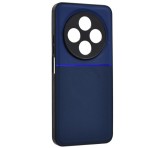 Gigapack Szilikon telefonvédő (ütésállóság, mágneses, bőr hatású hátlap, csíkos) SÖTÉTKÉK Xiaomi Redmi 14C 4G