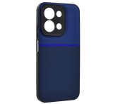 Gigapack Szilikon telefonvédő (ütésállóság, mágneses, bőr hatású hátlap, csíkos) SÖTÉTKÉK Xiaomi Redmi 15C 4G