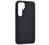 Gigapack Szilikon telefonvédő (ütésállóság, műanyag hátlap, MagSafe, karbon minta) FEKETE Samsung Galaxy S25 Ultra (SM-S938)