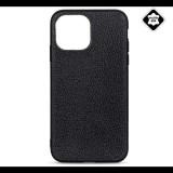 Gigapack Szilikon telefonvédő (valódi bőr bevonat) FEKETE [Apple iPhone 13 mini] (5996591101576) - Telefontok