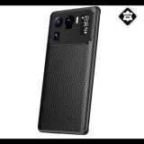 Gigapack Szilikon telefonvédő (valódi bőr bevonat) FEKETE [Xiaomi Mi 11 Ultra 5G] (5996591072814)