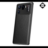 Gigapack Szilikon telefonvédő (valódi bőr bevonat) FEKETE [Xiaomi Mi 11 Ultra 5G] (5996591072814) - Telefontok