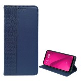 Gigapack T Phone 2 5G tok álló, bőr hatású (flip, oldalra nyíló, asztali tartó, lóhere) sötétkék