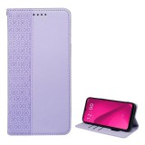 Gigapack T Phone 2 5G tok álló, bőr hatású (flip, oldalra nyíló, asztali tartó, lóhere) világoslila