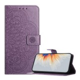 Gigapack T Phone 3 5G tok álló, bőr hatású (flip, oldalra nyíló, asztali tartó, bankkártya tartó, kézpánt, mandala) lila