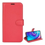 Gigapack TCL 30 4G tok álló, bőr hatású (flip, oldalra nyíló, asztali tartó, prémium) piros