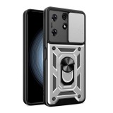 Gigapack Tecno Spark 10 Pro defender műanyag telefonvédő (ütésállóság, szilikon belső, tartógyűrű, kameravédő) ezüst