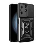 Gigapack Tecno Spark 10 Pro defender műanyag telefonvédő (ütésállóság, szilikon belső, tartógyűrű, kameravédő) fekete